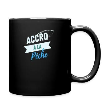 Accro à la pêche - Mug uni - noir - Droite