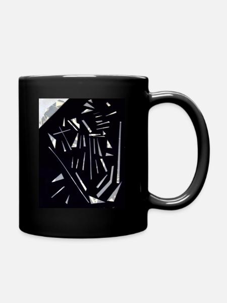 collage - künstlerisches Bild - Tasse einfarbig - Schwarz