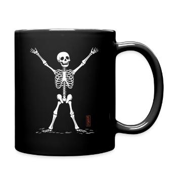 Squelette heureux - Mug uni - noir - Droite