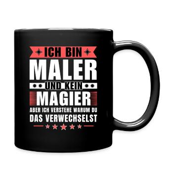 Ich bin Maler und kein Magier - Tasse einfarbig - Schwarz - Rechts