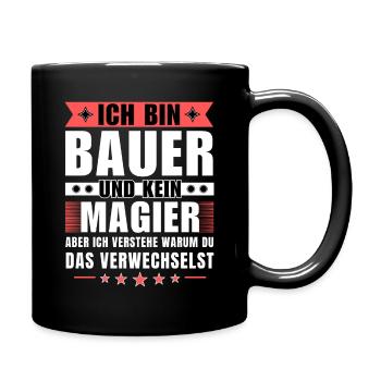 Ich bin Bauer und kein Magier - Tasse einfarbig - Schwarz - Rechts