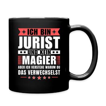 Ich bin Jurist und kein Magier - Tasse einfarbig - Schwarz - Rechts