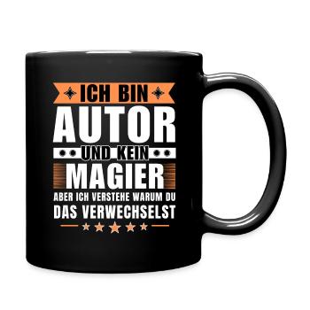 Ich bin Autor und kein Magier - Tasse einfarbig - Schwarz - Rechts