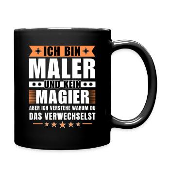 Ich bin Maler und kein Magier - Tasse einfarbig - Schwarz - Rechts