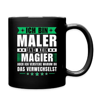 Ich bin Maler und kein Magier - Tasse einfarbig - Schwarz - Rechts