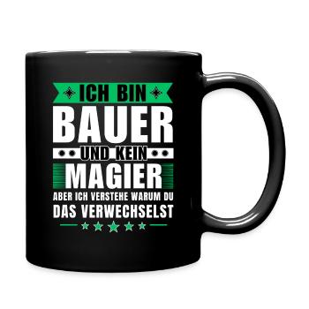 Ich bin Bauer und kein Magier - Tasse einfarbig - Schwarz - Rechts