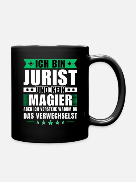 Ich bin Jurist und kein Magier - Tasse einfarbig - Schwarz