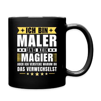 Ich bin Maler und kein Magier - Tasse einfarbig - Schwarz - Rechts