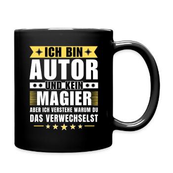 Ich bin Autor und kein Magier - Tasse einfarbig - Schwarz - Rechts
