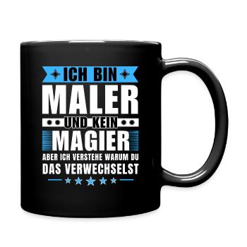 Ich bin Maler und kein Magier - Tasse einfarbig - Schwarz - Rechts