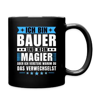 Ich bin Bauer und kein Magier - Tasse einfarbig - Schwarz - Rechts