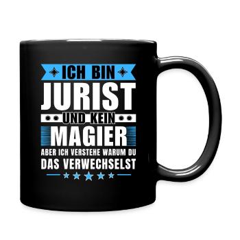 Ich bin Jurist und kein Magier - Tasse einfarbig - Schwarz - Rechts