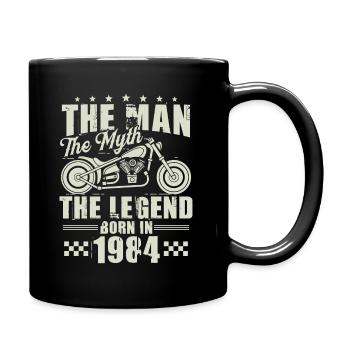 1984 Vintage Man Myth Legend Motorcycle - Full Colour Mug - black - Right