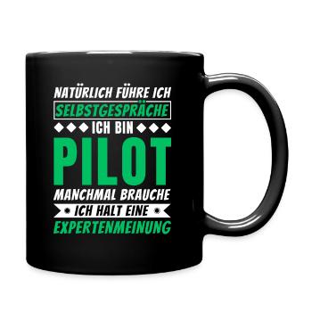 Ich führe Selbstgespräche - Pilot Edition - Tasse einfarbig - Schwarz - Rechts