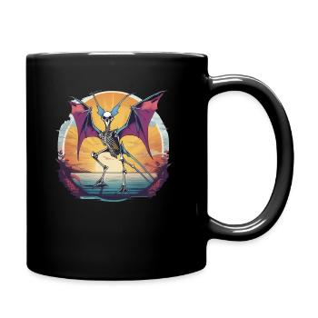 Dinosaurier-Vogel-Skelett - Tasse einfarbig - Schwarz - Rechts