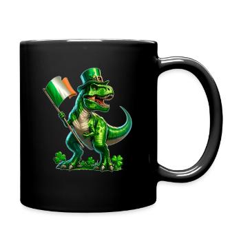 St. Patrick's Day T-Rex: Irischer Stolz - Tasse einfarbig - Schwarz - Rechts