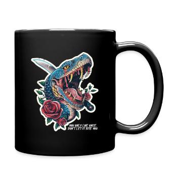 Snake Vintage Retro Design - Full Colour Mug - black - Right