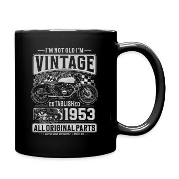 1953 Vintage Birthday Cafe Racer Motorcycle - Full Colour Mug - black - Right
