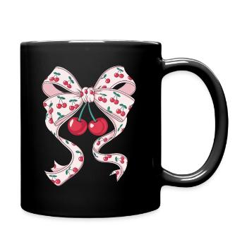 Cherries Pretty Woman Coquette - Full Colour Mug - black - Right