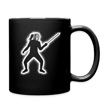 Fechter Fecht Fechtkunst Damen Kinder Fechten - Tasse einfarbig - Schwarz - Rechts