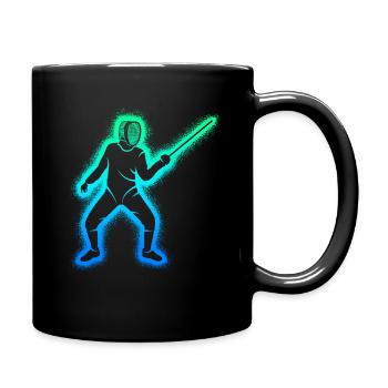 Fechter Fecht Fechtkunst Kinder Herren Fechten - Tasse einfarbig - Schwarz - Rechts