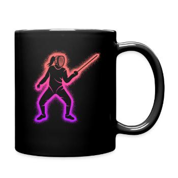 Fechter Fecht Fechtkunst Kinder Damen Fechten - Tasse einfarbig - Schwarz - Rechts