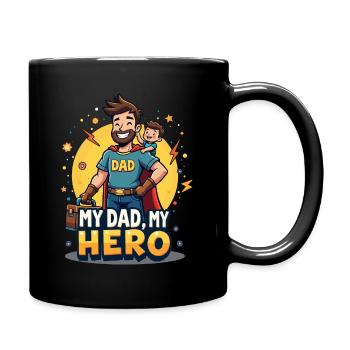Mon père, mon héros - Mug uni - noir - Droite