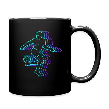 Fussball vintage Fußballer Herren Jungen Fußball - Tasse einfarbig - Schwarz - Rechts