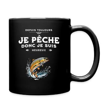 I fish therefore I am happy - Full Colour Mug - black - Right