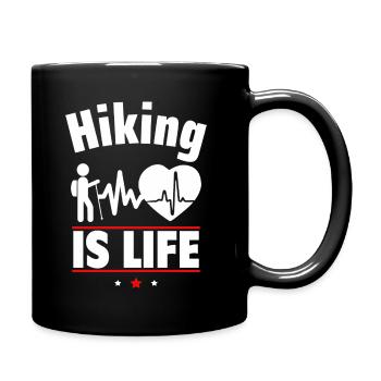 Hiking is life - Full Colour Mug - black - Right