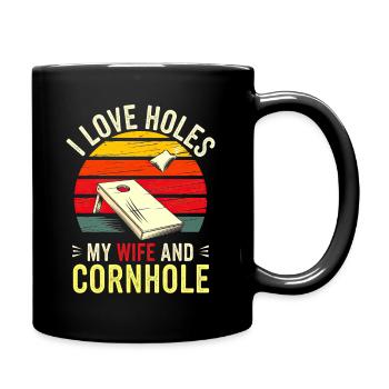 Humor Mann Ehemann Cornhole Spieler - Tasse einfarbig - Schwarz - Rechts
