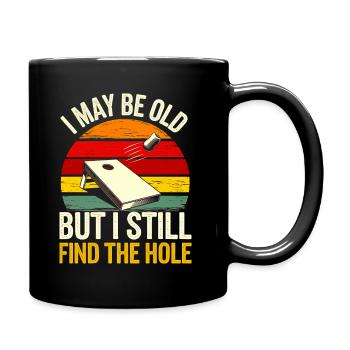 Humor Mann Cornhole Spieler - Tasse einfarbig - Schwarz - Rechts