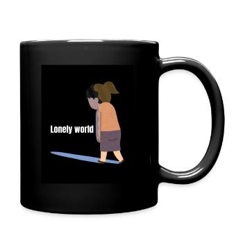 Einsame Welt - Tasse einfarbig - Schwarz - Rechts