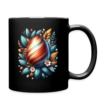 Osterei Frühling - Tasse einfarbig - Schwarz - Rechts