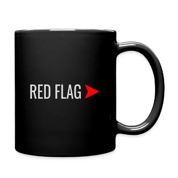 RED FLAG Beziehungszeichen - Tasse einfarbig - Schwarz - Rechts