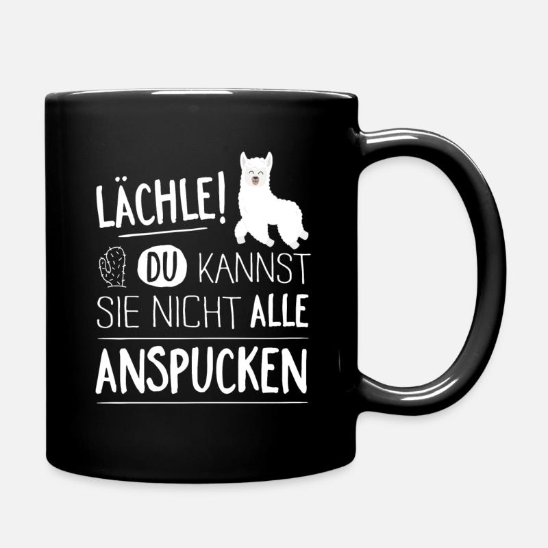 Alpaka-Anspucken - Tasse einfarbig - Schwarz