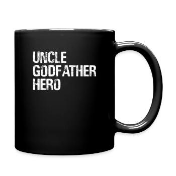 Uncle Godfather Hero Family Gift Tee T Shirt - Full Colour Mug - black - Right