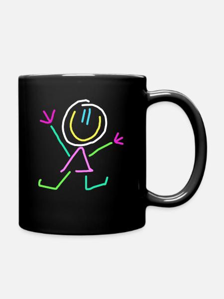 Strichmännchen - Tasse einfarbig - Schwarz