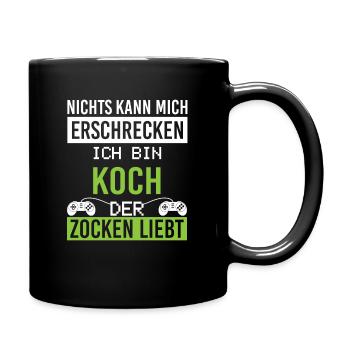 Koch Zocken - Tasse einfarbig - Schwarz - Rechts