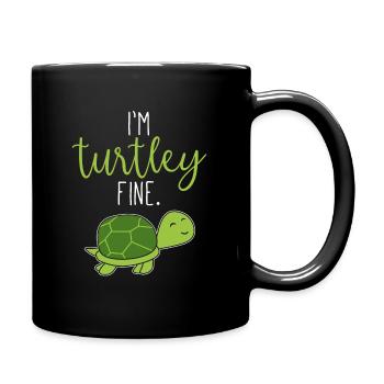 Tortue Tortue paroles de zoo mignons drôle cool - Mug uni - noir - Droite