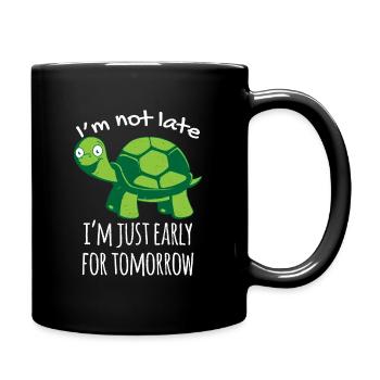 Tortue Tortue paroles de zoo mignons drôle cool - Mug uni - noir - Droite