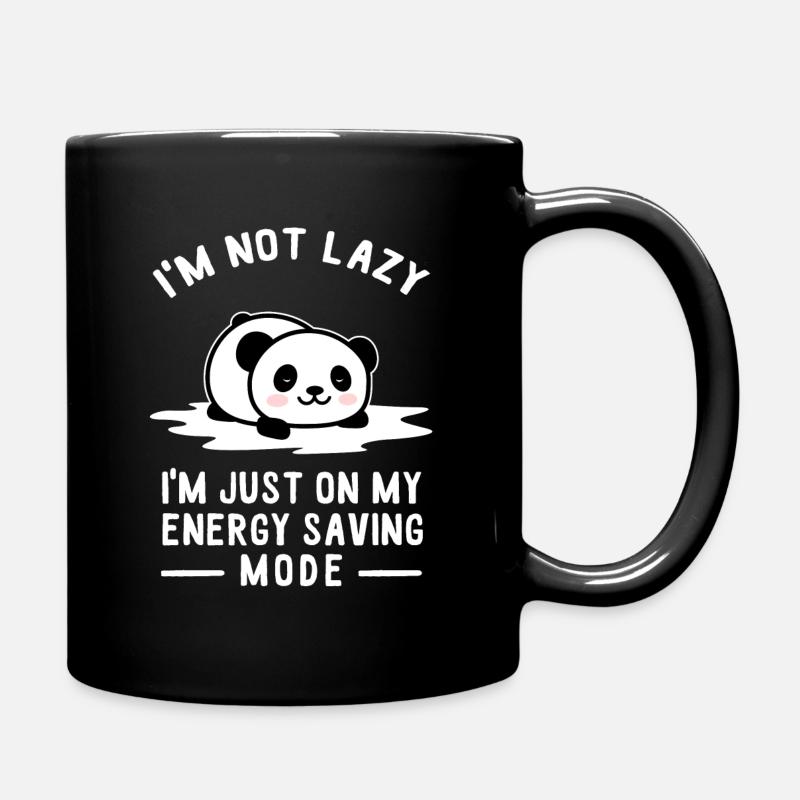 panda Tired / sleepy / lazy - Full Colour Mug - black