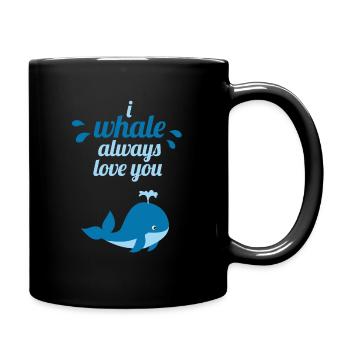 Whale whale blue whale whaling sayings funny cool - Full Colour Mug - black - Right