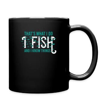 Fishing fishing angler carp sayings funny cool - Full Colour Mug - black - Right