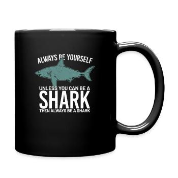 Shark shark shark boy ham sayings funny cool - Full Colour Mug - black - Right