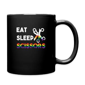 Eat Sleep Scissors Scissors Lesbian Lesbian LGBT F - Full Colour Mug - black - Right