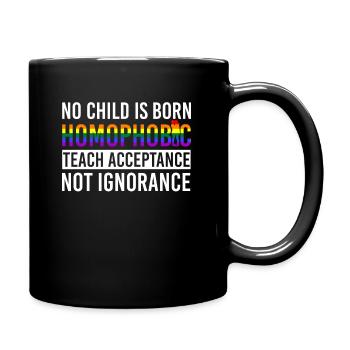 Acceprance homophobe LGBTQIA + Lo - Mug uni - noir - Droite
