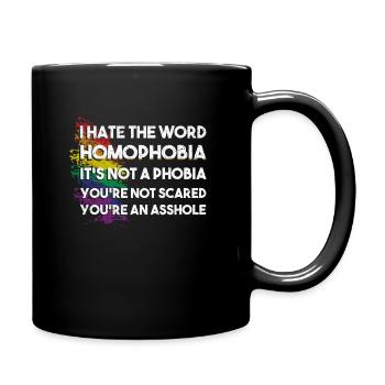 Je déteste le mot homophobie anti homophobe gay - Mug uni - noir - Droite