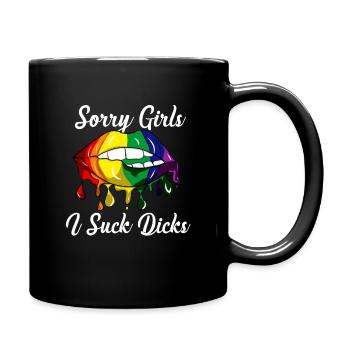Pride CSD Parade LGBT Love Lips Gay Schwul - Tasse einfarbig - Schwarz - Rechts