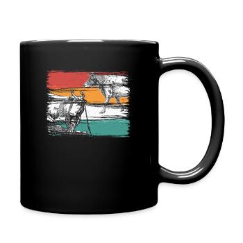 Vache fermier tracteur vache dame homme M. proverbes - Mug uni - noir - Droite